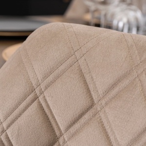 SET 4 SCAUNE, ARTIM MEBLE, REALIZAT DIN MATERIAL CATIFEA BEJ SI FURNIR/METAL, STIL MODERN - Img 4
