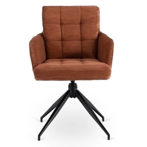 SET 4 SCAUNE ROTATIVE, ARTIM MEBLE, REALIZAT DIN MATERIAL CATIFEA RAIAT CARAMIZIU SI METAL, STIL MODERN - Img 6
