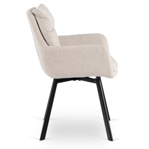SET 4 SCAUNE ROTATIVE, ARTIM MEBLE, REALIZAT DIN MATERIAL TEXTIL BEJ SI CADRUL DIN METAL, STIL MODERN - Img 7