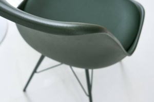 SET 4 SCAUNE, SCANDINAVIA, DIN METAL SI PIELE ECO VERDE, COD 42037 - Img 4
