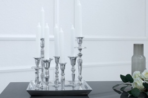 SET 4 SFESNICE, 7 FLAMES, COD 38067, ARGINTIU, STIL CLASIC - Img 3
