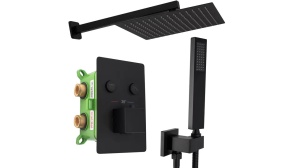 SET DE DUS INCASTRAT REA FENIX DAVIS + BOX, NEGRU, DIN ALAMA, CALITATE SUPERIOARA