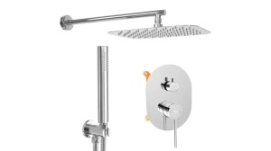 SET DE DUS INCASTRAT REA OVAL + BOX, CROM, DIN ALAMA, CALITATE SUPERIOARA