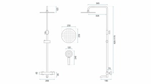 SET DE DUS REA LUNGO CU TERMOSTAT, AURIU ROSE, DIN ALAMA, CALITATE SUPERIOARA - Img 8
