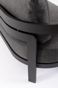 SET LOUNGE DE GRADINA/TERASA PRESLEY GRI INCHIS, CONFECTIONAT DIN ALUMINIU SI TEXTIL, STIL MODERN - Img 4