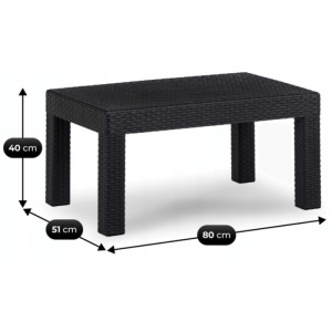 SET MOBILIER DE GRADINA/TERASA, BRENTA, ARTIM MEBLE, DIN TEHNORATAN, CULOARE NEAGRA/GRI - Img 11
