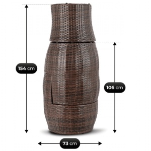 SET MOBILIER DE GRADINA/TERASA, FRIO, ARTIM MEBLE, DIN TEHNORATAN, TEXTIL SI STICLA, CULOARE MARO/BEJ - Img 10