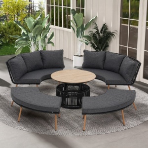 SET MOBILIER DE LUAT MASA SI LOUNGE, ALUMINIU SI POLIRATAN, ARTIM GROUP COLLECTION - Img 6
