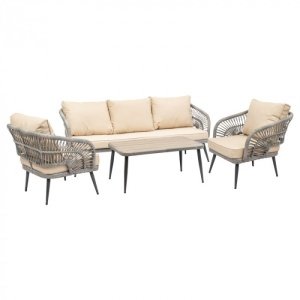 SET TERASA PENTRU SERVIT CAFEA, 4 PIESE, CANAPEA, MASA SI 2 FOTOLII, ARTIM GROUP SELECTION