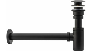 SIFON LAVOAR REA UNIVERSAL, CU DOP TIP CLICK CLACK, NEGRU MAT, DIN ALAMA, CALITATE SUPERIOARA - Img 2