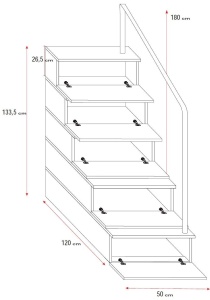 SISTEM MODULAR PENTRU CAMERA COPII ALB/TURCOAZ RAJ4 KM DESIGN MODERN - Img 3