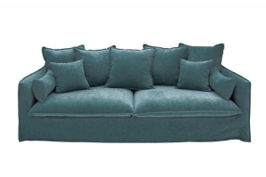 SOFA CONFORTABILA 200CM, TAPITERIE DIN CATIFEA ALBASTRU PETROL, STIL MODERN, ARTIM GROUP SELECTION - Img 6