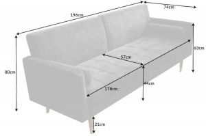 SOFA EXTENSIBILA, COUTURE 195CM, MICROFIBRA GRI, COD 42495, MODEL DEOSEBIT - Img 8