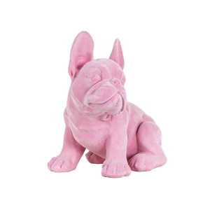 STATUETA DECORATIVA DOG MIRO, ROZ, DIN POLIRASINA, STIL MODERN, B2