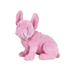 STATUETA DECORATIVA DOG MIRO, ROZ, DIN POLIRASINA, STIL MODERN, B2 - Img 3
