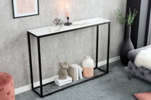 STOC!!! CONSOLA 110CM, ELEGANCE, DIN STICLA SI METAL, DESIGN INDUSTRIAL
