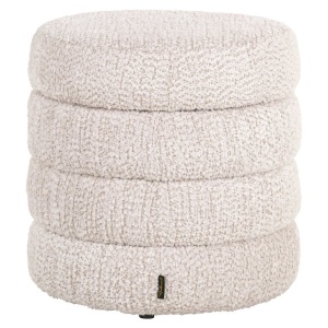 TABURET CU SPATIU DE DEPOZITARE ADELE BE LOVELY CREAM 11, S4615, CONFECTIONAT DIN 100% POLIESTER, LEMN, PLACAJ SI SPUMA