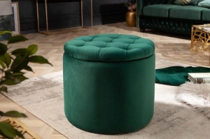 TABURET CU SPATIU DEPOZITARE, BAROCK VERDE, COD 40737, DIN CATIFEA - Img 1