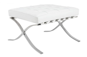TABURET-SUPORT PENTRU PICIOARE BARCELON PRESTIGE PLUS ALB/CROM, STIL MODERN