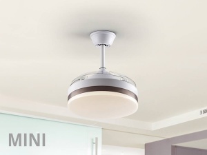 VENTILATOR VENTO MINI, CU TELECOMANDA, 35/45 CM, ALB MAT/BRONZ/OPAL, DIN METAL SI ACRIL, STIL MODERN - Img 2