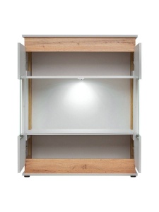 VITRINA LIVING CU LED, BERLIN, ASPG BL WSN, DESIGN MODERN, ASM - Img 2
