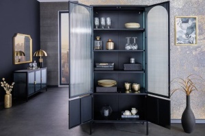 VITRINA LIVING, DIN METAL SI STICLA 180CM, PARIS, DESIGN INDUSTRIAL, COD 43330 - Img 3