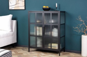 VITRINA/ORGANIZATOR, STIL INDUSTRIAL, DURA STEEL 102CM, DIN METAL SI STICLA, COD 41723