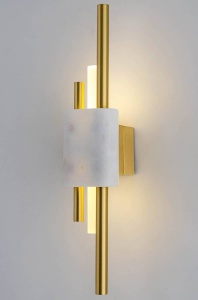 APLICA EVANS, ALB/AURIU, DIN ALUMINIU, MARMURA SI STICLA, STIL MODERN - Img 3