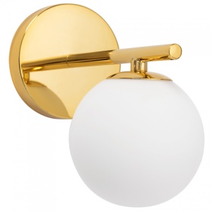 APLICA GLASS GOLD APP684-1W, 17 cm, ALB SI AURIU, DIN METAL SI STICLA, STIL MODERN, TU