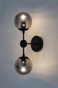 APLICA PLANETARIO 2, NEGRU, DIN METAL SI STICLA, STIL MODERN, B2