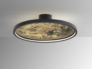 APLICA STONE, 15 CM, NEGRU MAT/GRI, DIN METAL SI ARDEZIE SINTETICA, STIL MODERN
