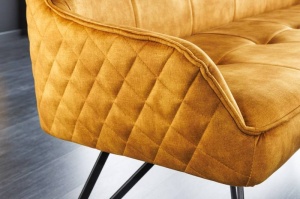 BANCA 160CM, EUPHORIA, CATIFEA GALBEN MUSTAR(TEXTIL FOARTE FIN), COD 43128, STIL MODERN - Img 2