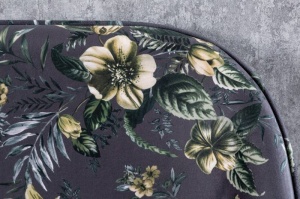 BANCA BOUTIQUE, DIN CATIFEA SI METAL, 130CM, MODEL FLORAL, GRI, ARTIM GROUP COLLECTION - Img 3