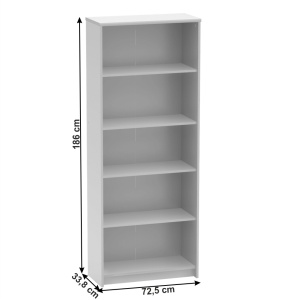 BIBLIORAFT BIROU JOHAN 2 NEW 04, ALB, DIN DTD LAMINAT, STIL MODERN, TK - Img 2