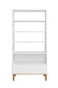 BIBLIOTECA PENTRU CAMERA COPII TOTEME ALB MAT/STEJAR MAT STIL MODERN BA - Img 2