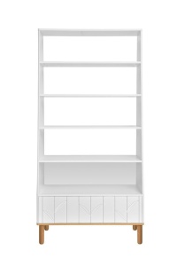 BIBLIOTECA PENTRU CAMERA COPII TOTEME ALB/STEJAR DIN MDF STIL MODERN BA