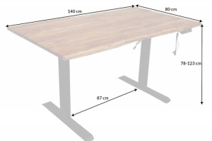 BIROU 160CM, MAMMUT, LEMN MASIV DE SALCAM SI METAL, COD 43667+43303, MODEL DEOSEBIT - Img 5
