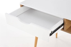 BIROU B45 ALB/STEJAR AURIU, DIN MDF, MELAMINA SI METAL, STIL CLASIC, HALMAR - Img 5