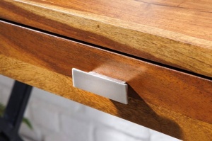 BIROU, ELEMENTS 120CM, DIN LEMN MASIV DE SHEESHAM SI PICIOARE METAL, COD 42224, STIL RETRO - Img 4