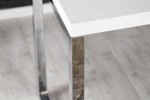 BIROU MODERN 160X60, WHITE DESK, DIN MDF LUCIOS, COD 21142 - Img 4