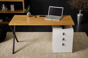 BIROU MODERN, LOFT 140CM, COD 41213, DIN MDF INFOLIAT SI METAL - Img 2