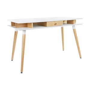 BIROU MODUS, ALB/STEJAR, 120 CM, DIN MDF SI LEMN, STIL CLASIC, B2 - Img 2