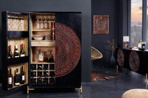 BUFET 140CM, MANDALA, DIN LEMN MASIV MANGO NEGRU/CUPRU, ARTIM GROUP SELECTION - Img 2