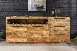 BUFET DE LIVING PENTRU VINURI, IRON CRAFT, 175CM, LEMN DE MANGO, ARTIM GROUP SELECTION