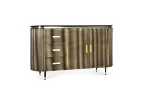 BUFET LIVING, 150CM, LEMN MASIV DE MANGO, CULOARE BRONZ/NEGRU, ARTIM GROUP SELECTION