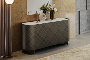 BUFET LIVING 150CM, REFLECTION, ANTRACIT/NEGRU, DIN LEMN MASIV SI CERAMICA, DESIGN 3D, ARTIM GROUP SELECTION