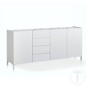 BUFET LIVING 174CM, EDDY, COD 4934, STIL MODERN, REALIZATA PANOURI LAMINATE, EFECT MARMURA - Img 1