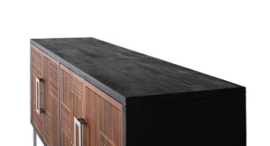 BUFET LIVING, DIN LEMN DE MANGO SI METAL, CU 4 USI, STIL RETRO GINER Y COLOMER - Img 5