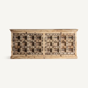 BUFET SIRIGERE 220CM, DIN LEMN DE MANGO SI METAL, DESIGN ETNIC, VICAL HOME