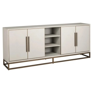 BUFET WHITEBONE VERONA GREY 7793, CONFECTIONAT DIN METAL SI FURNIR DE STEJAR, CU 4 USI, RICHMOND INTERIORS